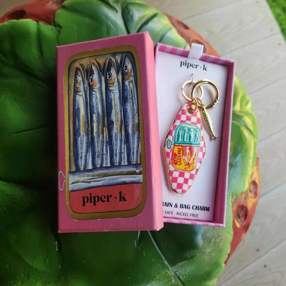 Piper K Sardine Bag Charm Keychain